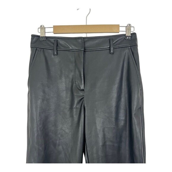 LOFT Womens Size 4 Black Faux Leather Taper Leg Pants - Picture 2 of 5